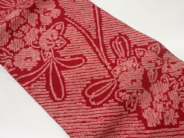 本総絞り抽象草花模様名古屋帯